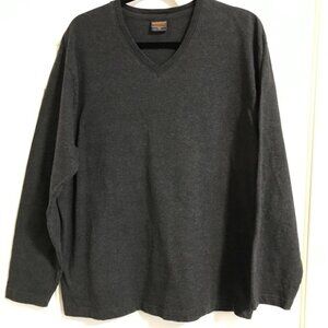 Woolrich Long Sleeve V Neck charcoal Grey Cotton shirt - Size Small